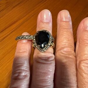 Elegant Black and Gold Ring by Alexander McQueen